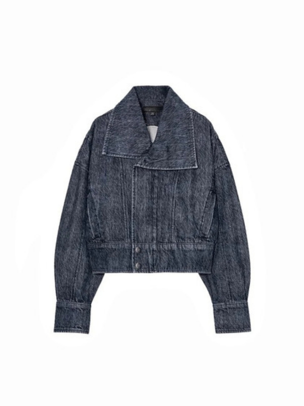 NWT ZARA CROPPED DENIM JACKET IN DARK BLUE
